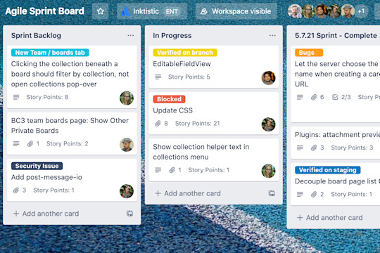 An image highlighting how a Trello board can be used as an Agile Sprint board.